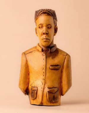 Statue homme en bois rouge exotique