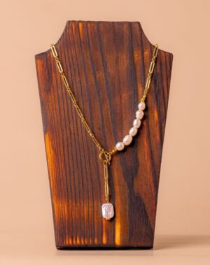 Collier en acier inoxydable et perle de culture N2