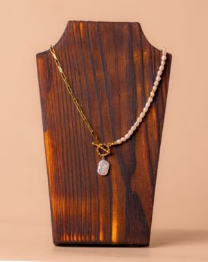 Collier en acier inoxydable et perle de culture N3