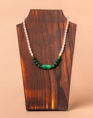 Collier en Malachite et perle de culture